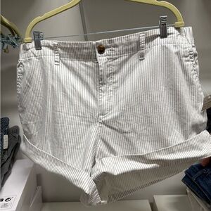 Men's White Striped Shorts